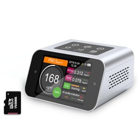 BRWISSEN Air Quality Monitor Indoor AQI Dust Meter Pollution Tester Particle Counter (PM+TVOC+HCHO+CO2)