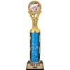 Mini Golf Trophies, 11" Blue Stars Mini Golf Trophy Award,