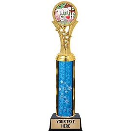 Mini Golf Trophies, 11" Blue Stars Mini Golf Trophy Award, Free Engraving