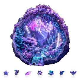 Jigfoxy Crystal Wooden Jigsaw Puzzles for Adults,245pcs Unique Animal Shape Wood Puzzles, Birthday Gifts for Family Friend with wooden box(13.4 * 12.8in)