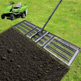 Lawn Leveling rake 51"x9.4" Levelawn Tool with 70.5" Adjustable Long Handle Heavy Duty Landscape Leveling Rake Lawn Leveler Yard Tool for Backyard, Golf Course, Garden, Pasture, Farm