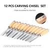 12Pcs Wood Carving Hand Chisel Tool Set in Storage Pouch,