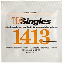 Oakton WD-35653-11 Conductivity/TDS Calibration Pouches, 1413 US (Pack of 20), Pints, Degree C, Liquid, (Pack of 20)