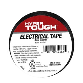 Pack of 3 Electrical tape black 50ft, 3/4” width