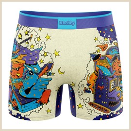Knobby - Calzoncillos tipo calzones para hombre, entrepierna de 4.5 pulgadas, absorbe la humedad, control de olor, transpirable, sin etiqueta, ropa interior de diseño para hombres, Lado de la luna de