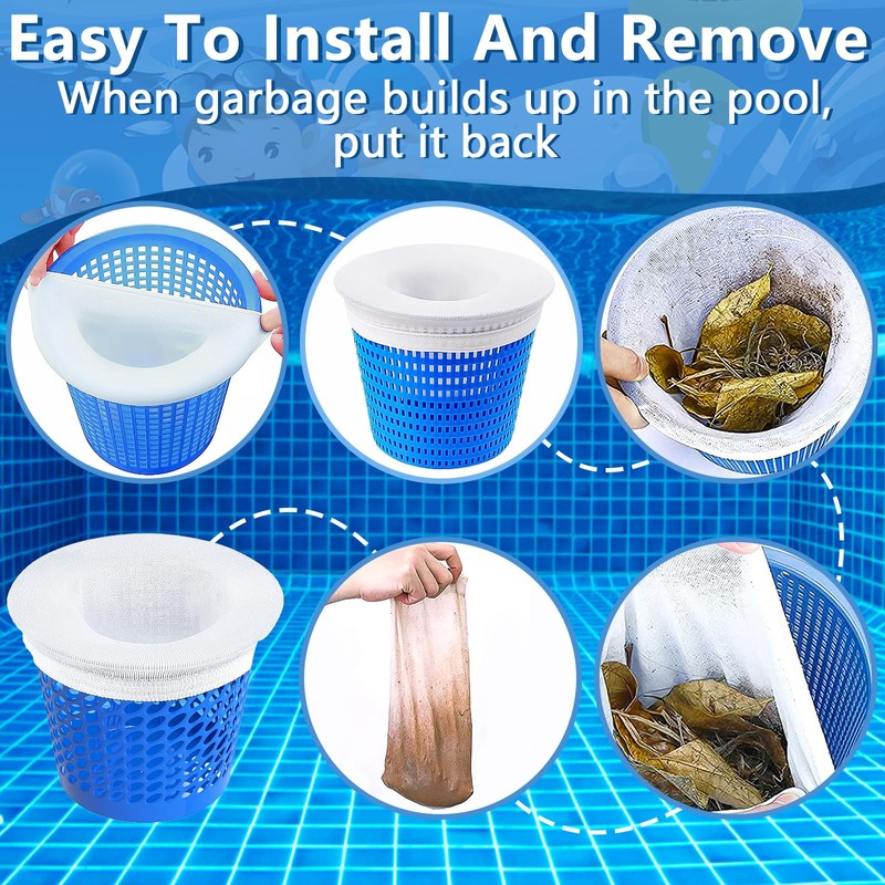 POWZOO 30 pieces pool skimmer socks, filter socks, pool, skimmer