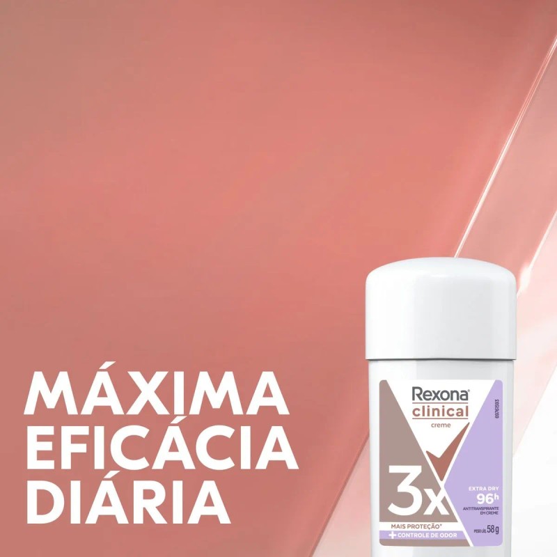 Desodorante Femenino Clinical Extra Dry En Crema Con 58g Rexona