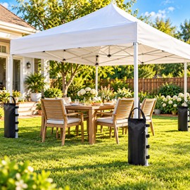 Canopy Tent Leg Weight Bags for Outdoor Stability – Black Adjustable Sandbag Anchors for Pop-Up Gazebos, Garden Parties & Camping