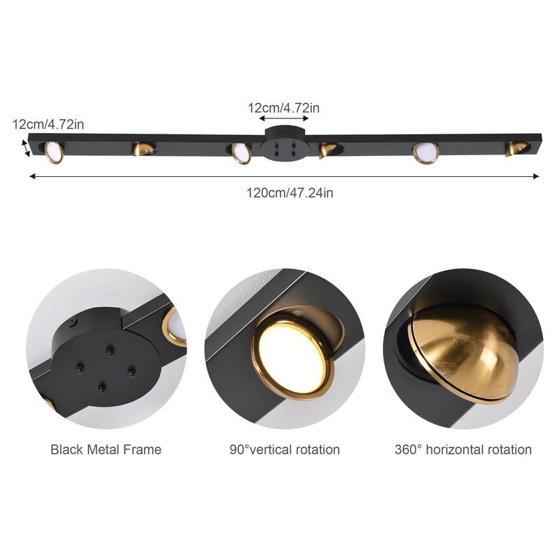 Garwarm Modern Ceiling Light Track Lighting, 47 Inch Dimmable LED