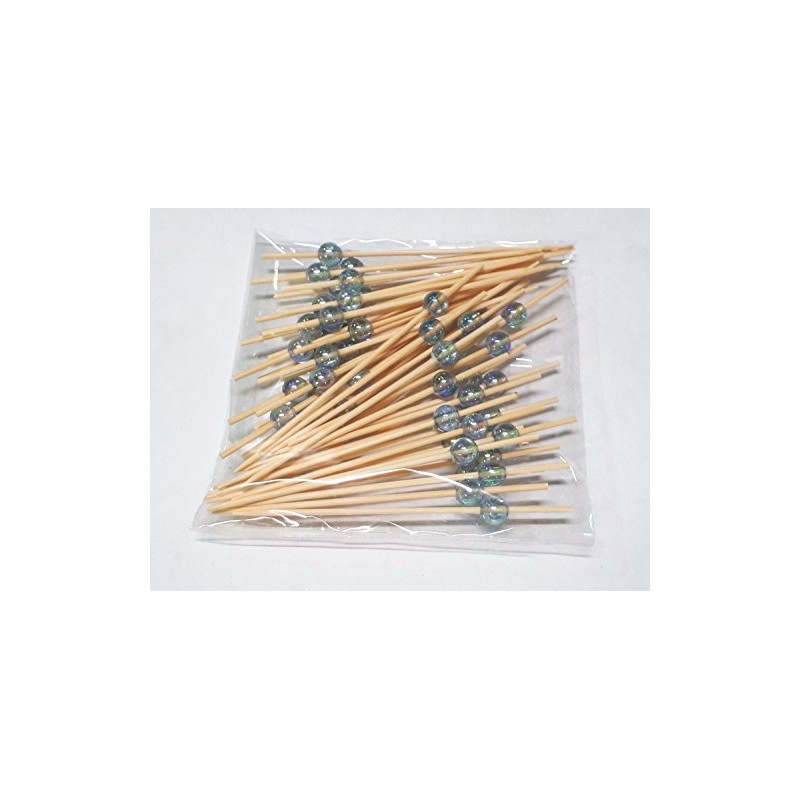 Bamboo Bamboo Skewers Bead Picks (Blue) 2.8 inches (7 cm),
