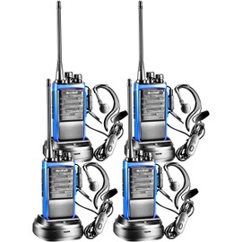 Arcshell Rechargeable Long Range Two-Way Radios with Earpiece 4 Pack Arcshell AR-6 Walkie Talkies Li-ion Battery and Charger Included