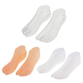 Giilayky 1Pair Female Feet Mannequin Thong Style Foot Model for Sandal Shoe Sock Jewelries Display - Clear