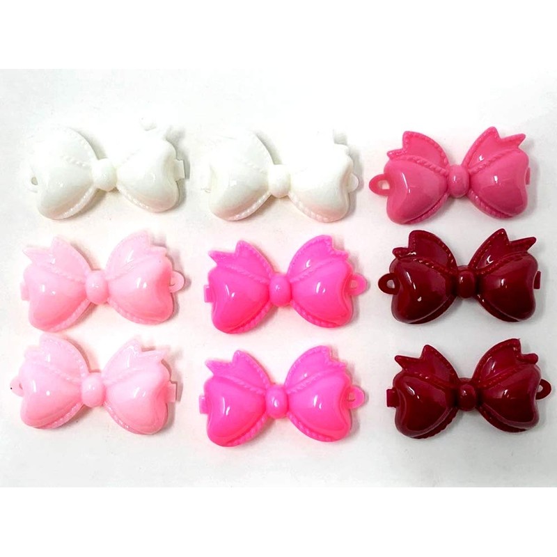 Tara Girls Self Hinge Bow Hair Barrettes - Pinks -