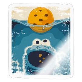 Spreadshirt Sesame Street Cookie Monster Like Shark Sticker, 10 x 10 cm, Transparent Glossy
