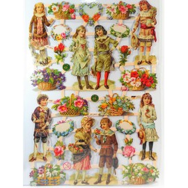 Glanzbilder Children's Flowers EF 7368 Wafer Paper Posia Pictures Scrapbook Decoration GWI 309