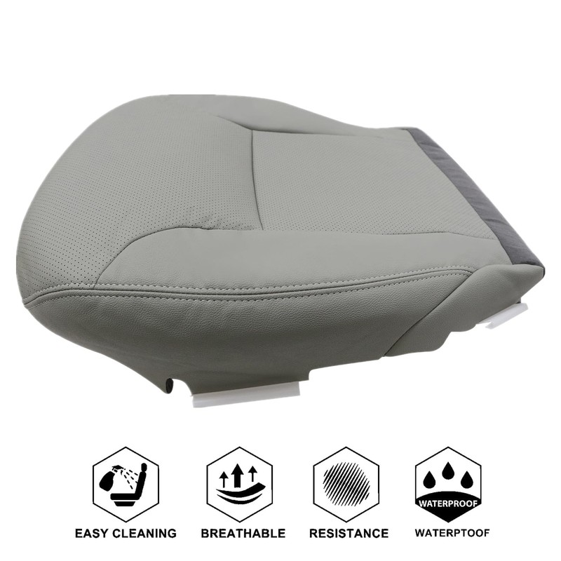 NLQR Front Driver Side Bottom, Perforated Replacement Seat Cover Gray