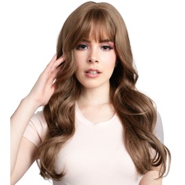 GAIBMAX - Pelucas Para Mujer, Peluca Larga Con Fleco Aspecto Natural, Fibras Sintéticas Alta Calidad, Ideal Para Cosplay, Disfraz, Moda y Belleza Muje
