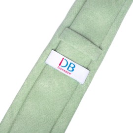 DB Dickie Bow Men's Luxury Cotton Blend Neck Tie, Pocket Square and Sock matching set (Sage Green) - suitable for formalwear, office, weddings, parties, grooms & groomsmen outfits