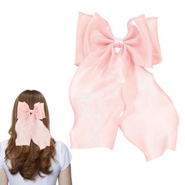 Hair Bows, Bows Clips, Cute Big Ribbon Bow Women, 2 Pieces Pigtail Pink Hair Bow