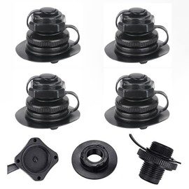 SIXHAOBU Pack of 4 Inflatable Boat Valve Inflation Canoe Valve Black Replacement Valve Air Valve Caps Inflatable Boat Air Valve for Inflatable Boats, Fishing Boats, Inflatable Dinghy Raft Pool Boat
