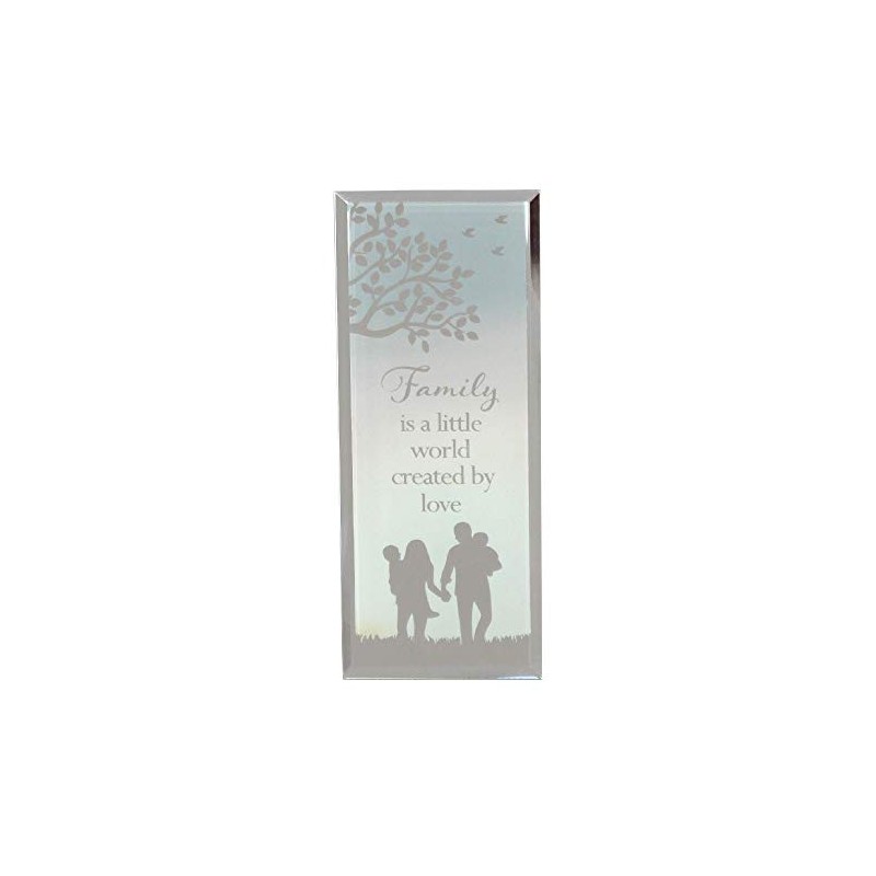 Reflections Family Quote Mirrored Standing Sentiment Plaque Gift