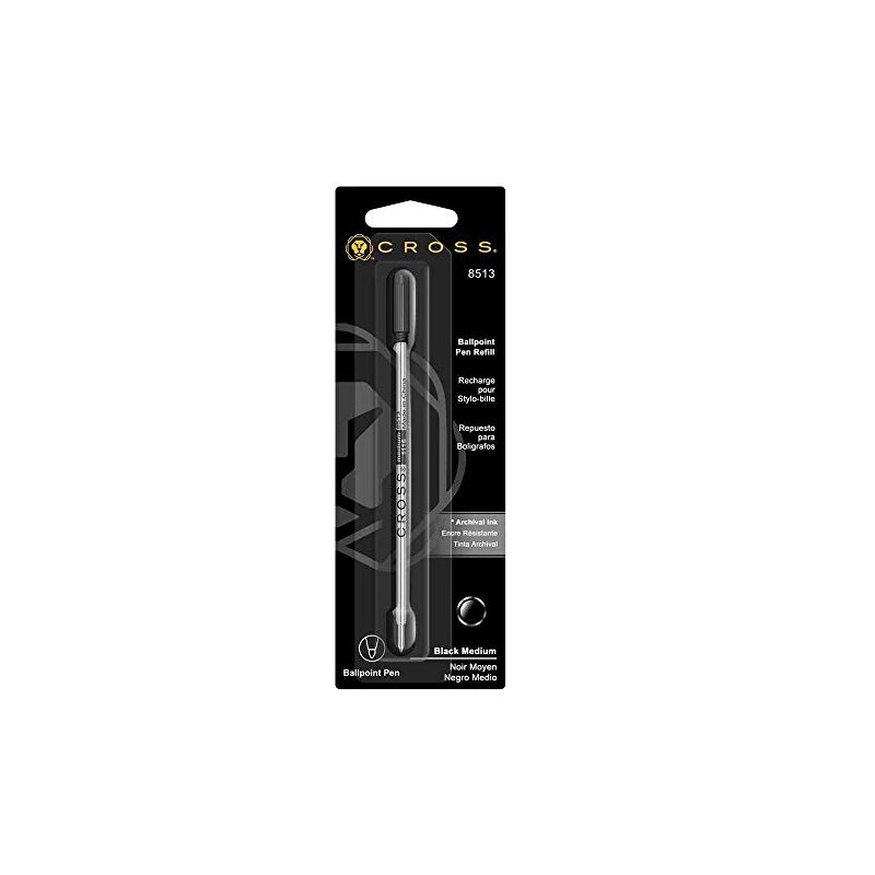Cross Refills for Ballpoint Pen Medium Tip Black Ink Pack