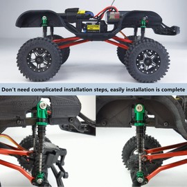 MORLORDY Aluminum Alloy 4Pcs RC Shock 48mm Ajustable Shocks Absorber Dampers for SCX24 Shocks 48mm Upgrades 1/24 RC Crawler Car Accessories, Black and Red