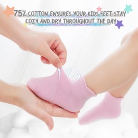 Aroveea Baby Toddle Socks Grip Non Slip Kids Boys Girls Cotton 12 Pack Ankle Cute Newborn Socks1-3T