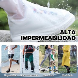AMZYYDS funda para zapatos lluvia,cubre zapatos impermeable con Cremallera, Cubierta antideslizante para zapatos con Control de arena para，ciclismo,exteriores,Camping,viajes,jardín(L) (L)