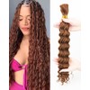 Deep Wave Bulk Braiding Hair Extensions-20 Inches 4 Bundles Brown