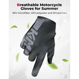 KEMIMOTO Motorcycle Gloves Summer Dirt Bike Gloves for Men Women Motocross Gloves Breathable Biking Gloves(Black, M)