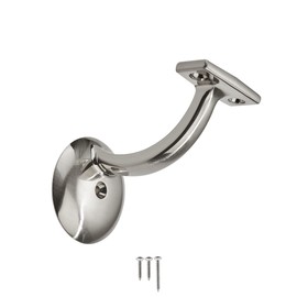 khtumeware 4 Pack Brushed Satin Nickel Hand Rail Bracket Heavy Duty Hardware for Stairways, Home or Office Stair Support Handrail Brackets