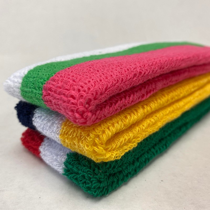COUVER Triple de Color Blanco Rayas Sport Jefe Sweatband (1