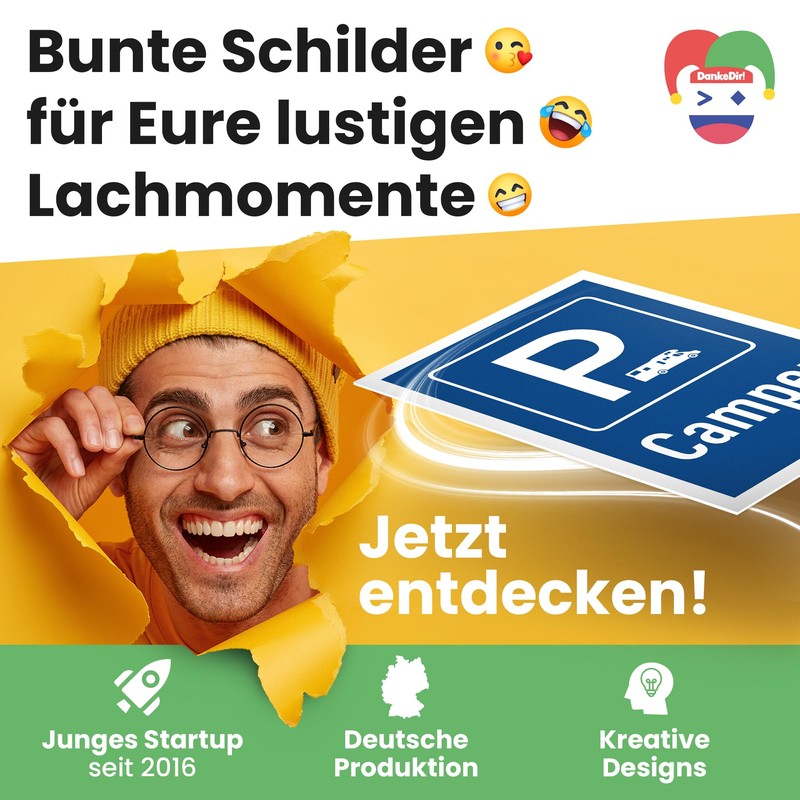 DankeDir! Parking Camper Sign - 30 x 20 cm Plastic