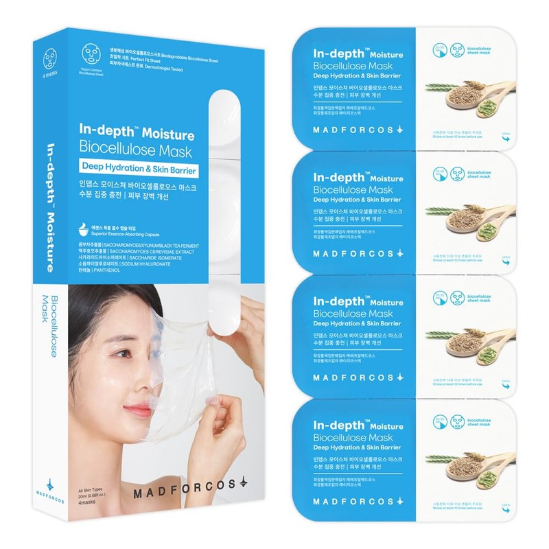 MADFORCOS Indeps™ Moisture Biocellulose Mask 20ml (8 Pieces) Pack Korean