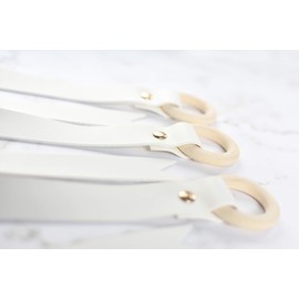 California Tot Faux Leather Bow Clip Organizers (Off-White Set of 3)