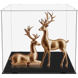 Clear Acrylic Display Case,Self-Assembly display cases for figures,countertop Box Cube Organizer Stand Riser Dustproof Showcase for Basketball Soccer ball Figure Toys Collectibles(10.2x10.2x10.2 inch)