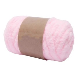 Hilo De Lana Grueso, Tela De Ganchillo Suave, Rosa Claro