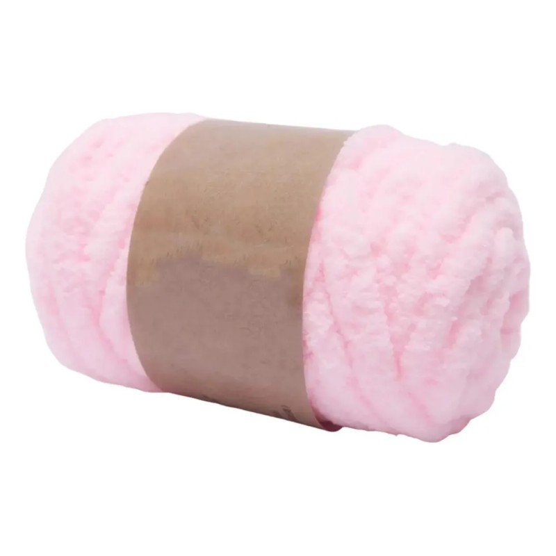 Hilo De Lana Grueso, Tela De Ganchillo Suave, Rosa Claro