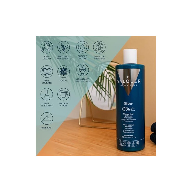 Valquer Professional Silver Zero Platinum Shampoo. Without sulfates, salt or