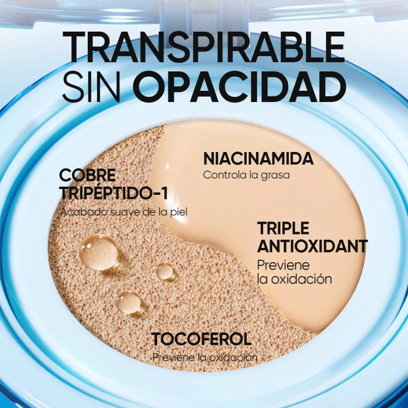 Skintific Power Matte Cushion Control Grasa Larga Duración