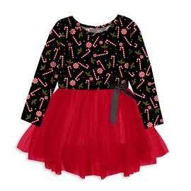 Girls Christmas Candy Cane Dress Ugly Xmas Red Tutu Dresses Cute Outfits 5-6 Years