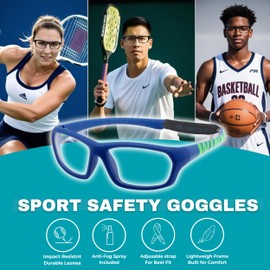 BLUE CUT Sports Protection Goggles, Safety Glasses for Basketball, Pickleball, and Outdoor Sports