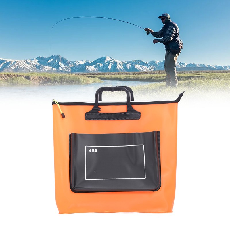 Folding Fish Bucket 48L EVA Thicken Waterproof Anti Leakage Zippered