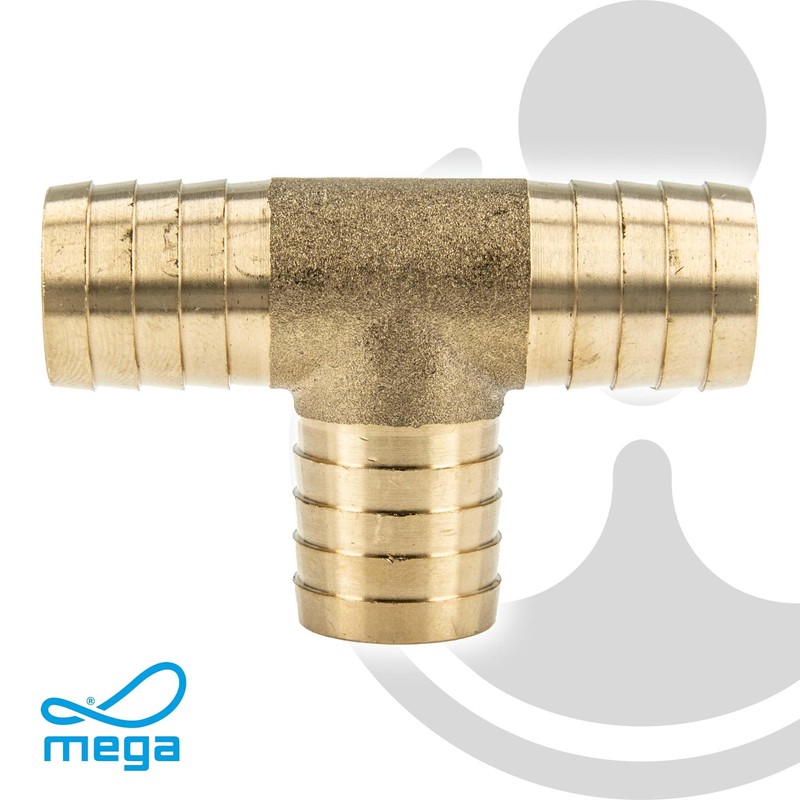 Brass Fitting, T Hose Connector, Heavy Design D 3/4 Inch