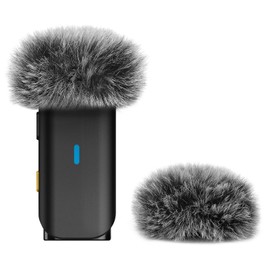 Geekria for Creators Furry Windscreen Compatible with Hollyland Lark M1 Wireless Mic, Mic DeadCat Wind Cover Muff, Fluff Cover Windshield, Wind Noise Reduction (Grey / 2 Pack)