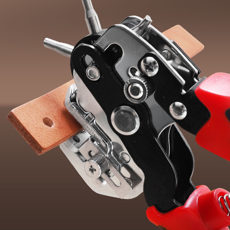 Leather Hole Punch 6 Holes 360 Degree Rotating Adjustable Margin