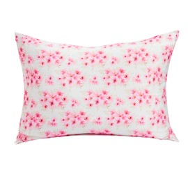 VeraBliss Silk Pillowcase for Hair and Skin ─ Only 100% Pure Mulberry Silk Pillow Case 1 Pack - Non Satin - Floral Patterned Skin Soft Cooling Covers -Standard Size 50 x 75cm (Cherry Blossom)