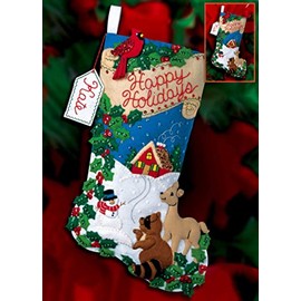 Bucilla "Woodland Holidays" Felt Applique Stocking Kit 84944 (18")