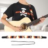 Leather Shoulder Strap Guitar Parts Flame‑Skull‑Pattern Print‑Type Adjustable Length